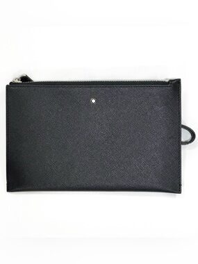 Montblanc Black Saffiano Leather Zip Carry Pouch